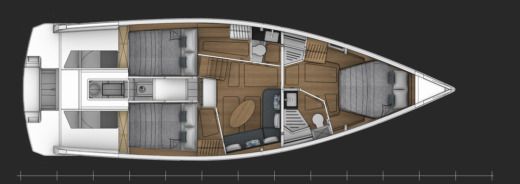 Sailboat MediterYachts Velja43 Plattegrond van de boot