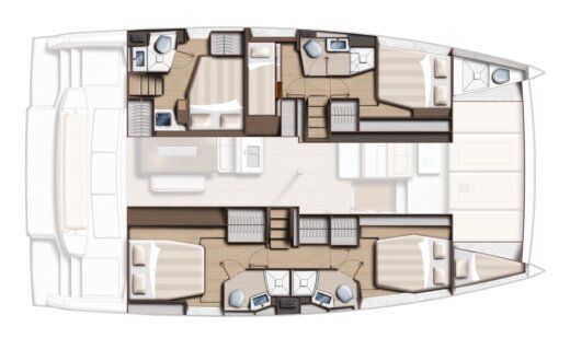 Catamaran  Bali 4.6 Nadir Σχέδιο κάτοψης σκάφους