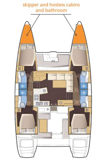 Catamaran Lagoon 450F Boat layout