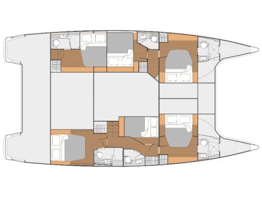 Catamaran FOUNTAINE PAJOT SABA 50 Boat layout