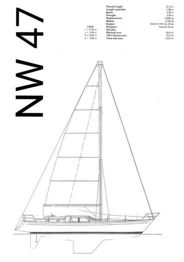 Sailboat North Wind 47 Planimetria della barca