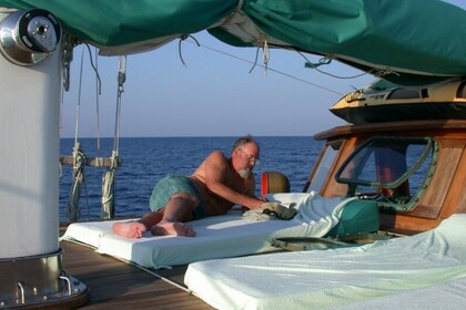 Custom made teakwood motor-sailor Tirhandili gulet, Bodrum shipyard