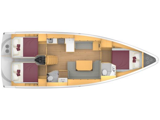 Sailboat Bavaria C42 Boat layout