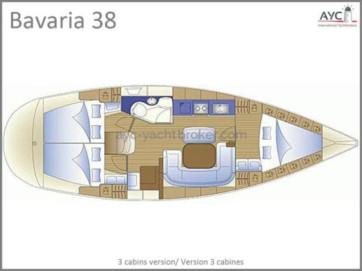 Sailboat Bavaria Yachtbau 38 Planimetria della barca