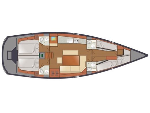 Sailboat Delphia 47 Ice Boat layout