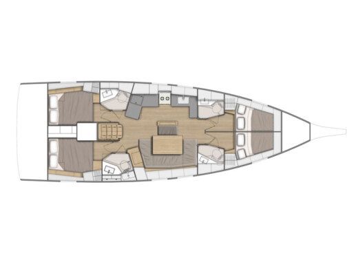 Sailboat Beneteau Oceanis 46.1 Plattegrond van de boot