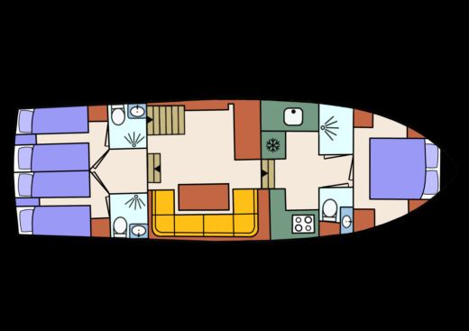Houseboat Danmaris Elite Riverline 1500 Boat layout