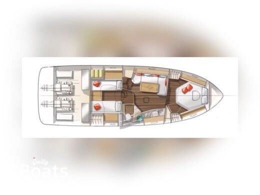 Motorboat Beneteau Monte Carlo 37 Plattegrond van de boot
