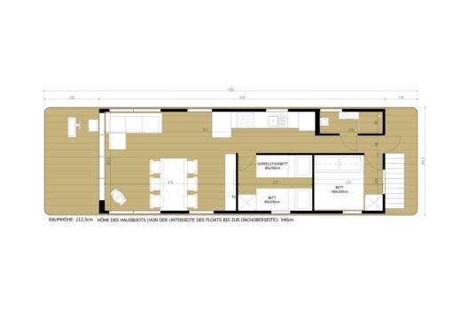 Houseboat WOMA D13 Plattegrond van de boot