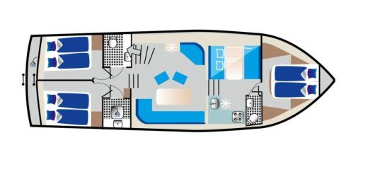 Houseboat Babro Beluga 1250 AK Boot Grundriss