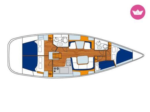 Sailboat Jeanneau Sun Odyssey 43 Ds Planimetria della barca