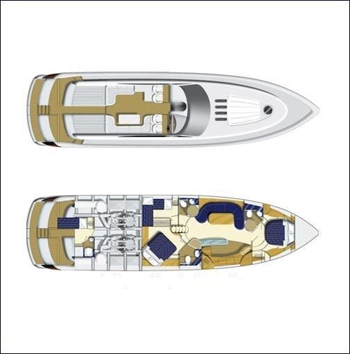 Motor Yacht Princess V65 Plan du bateau