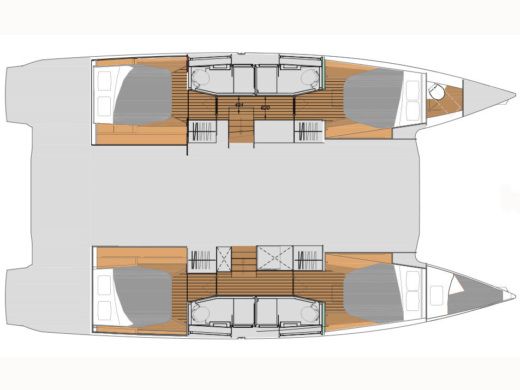Catamaran  Elba 45 Plattegrond van de boot