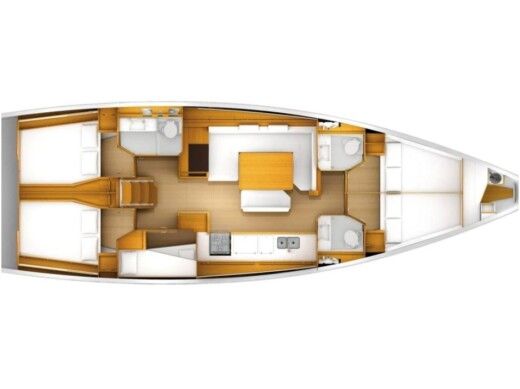 Sailboat  Sun Odyssey 519[G] Plattegrond van de boot