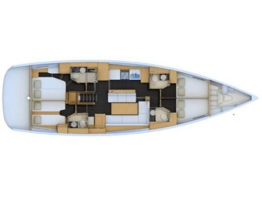 Sailboat  Jeanneau 54 (Gen+A/C) Planimetria della barca