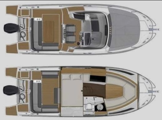 Motorboat Jeanneau Cap Camarat 9.0 Wa Boat design plan