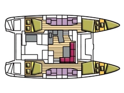 Catamaran  Lagoon 42 Boat layout