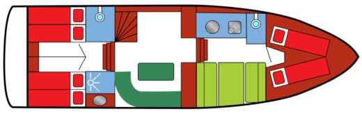Houseboat Tyvano 38 Boat layout