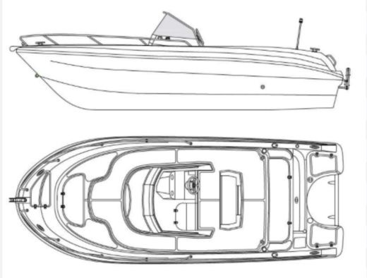 Motorboat Pacific Craft 2021 Plattegrond van de boot