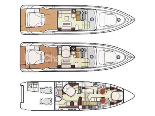 Motor Yacht Azimut 68S Plano del barco