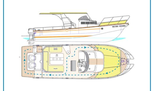 Motorboat Beacher V10.2 Croisière Plano del barco