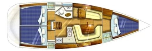 Sailboat Sun Odysey 35 Boat layout