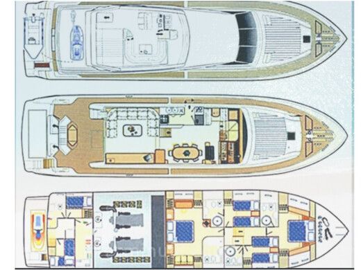 Motor Yacht Ferretti 225 Σχέδιο κάτοψης σκάφους