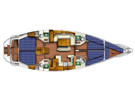 Sailboat JEANNEAU SUN ODYSSEY 52.2 Planimetria della barca
