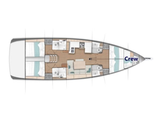 Sailboat Jeanneau Sun Odyssey 490 Planimetria della barca