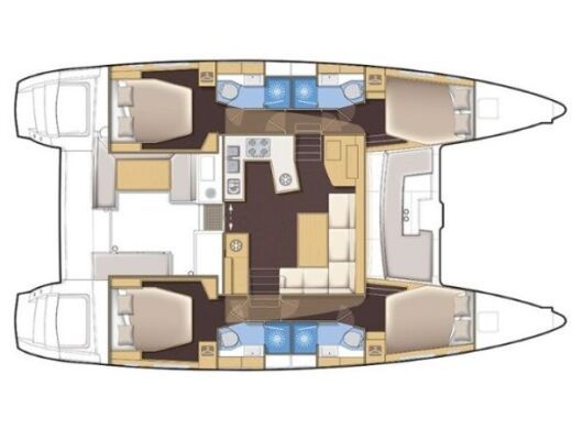 Catamaran  Lagoon 450  Flybridge boat plan