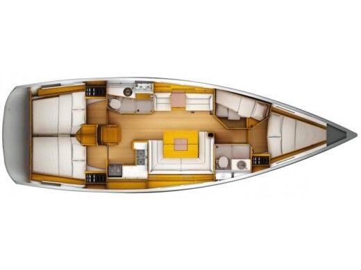 Sailboat  Sun Odyssey 449 Boat layout