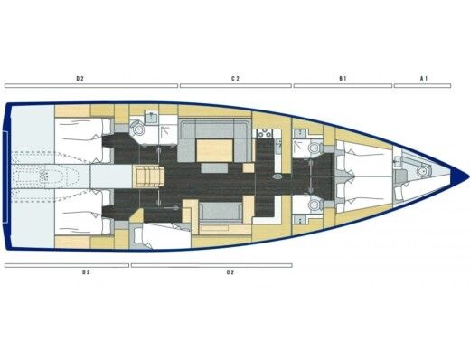 Sailboat Bavaria Bavaria C57 Boot Grundriss