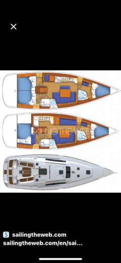 Sailboat Beneteau Oceanis 43 Plattegrond van de boot