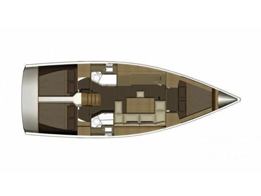 Sailboat DUFOUR 382 Grand Large Boot Grundriss