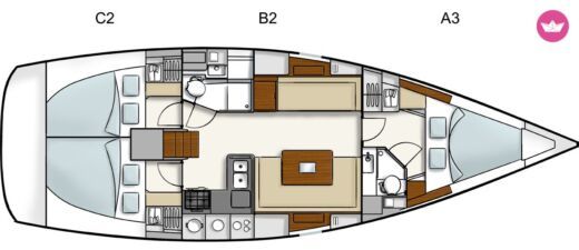 Sailboat HANSE 40 Planimetria della barca
