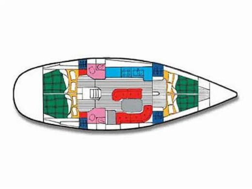 Sailboat Beneteau Oceanis 461 Planimetria della barca