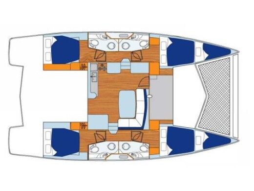 Catamaran  Leopard 44 Σχέδιο κάτοψης σκάφους