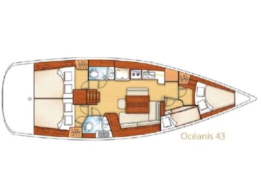 Sailboat BENETEAU OCEANIS 43 boat plan