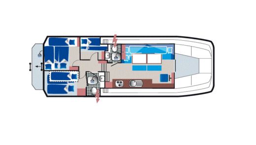 Houseboat Pirate 1200G Boot Grundriss