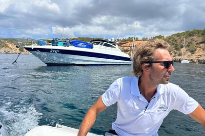Yacht in marina Santa Eulalia, Ibiza