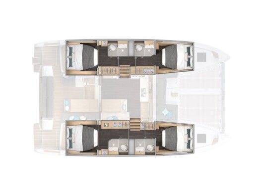 Catamaran  Lagoon 43 Planimetria della barca