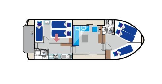 Houseboat Kormoran 1140 (MAL) Plano del barco