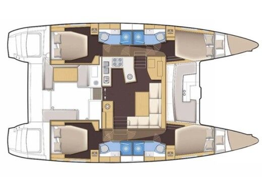 Catamaran  Lagoon 450  Flybridge Plan du bateau