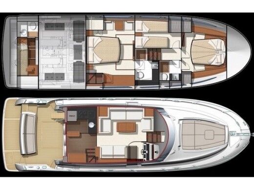 Motorboat Prestige 500 fly Boat design plan