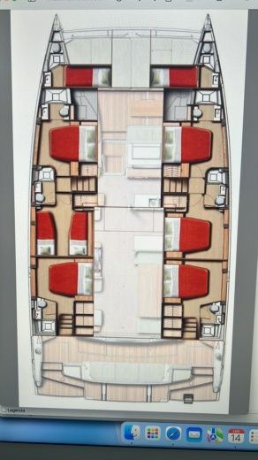 Catamaran Bali - Catana 5.8 Planimetria della barca