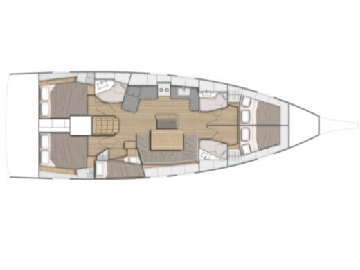 Sailboat Beneteau Oceanis 46.1 Plattegrond van de boot