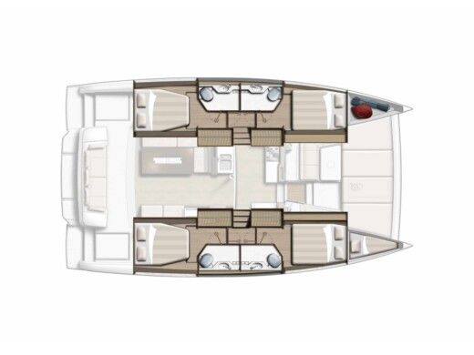 Catamaran  Bali 4.2 A/C-GEN & WM Boat layout