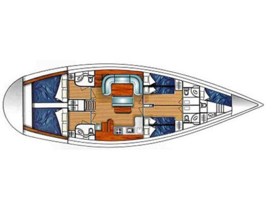Sailboat Ocean Star 51.2 Σχέδιο κάτοψης σκάφους