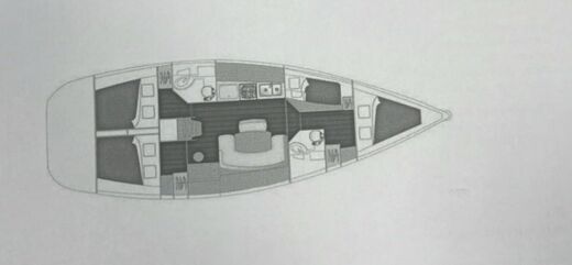 Sailboat Beneteau Cyclades 43.4 Σχέδιο κάτοψης σκάφους