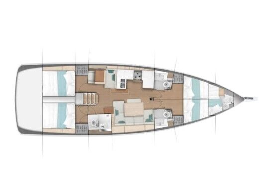 Sailboat  Sun Odyssey 490 Boot Grundriss